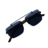 Carter - Rimless Sunglass- Black - Fashion - Unisex - Wooden Style - UV Protected.