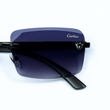 Carter - Rimless Sunglass - Fashion - Unisex - Wooden Style - UV Protected.