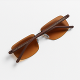 R.Bin BROWN - Rimless Sunglass - Daily Wear - Fiber Sticks- Flexible- UV Protected.