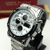 SKMEI Original Full Metal | Dual Time | Heavy Men’s Look | 6 Month Wrranty (White)