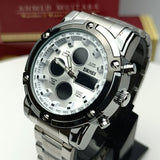 SKMEI Original Full Metal | Dual Time | Heavy Men’s Look | 6 Month Wrranty (White)