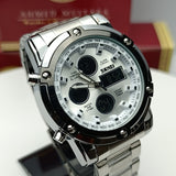 SKMEI Original Full Metal | Dual Time | Heavy Men’s Look | 6 Month Wrranty (White)