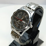 Poedagar P-615 | Dual Tone Stainless Steel | Day & Date Display (Black)