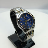 Poedagar P-615 | Dual Tone Stainless Steel | Day & Date Display (Navy Blue)