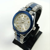 Zforce Royal Blue Chain Watch – Day & Date | Dual-Tone Steel