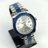 Zforce Royal Blue Chain Watch – Day & Date | Dual-Tone Steel