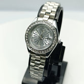 Proking Original Ladies Luxury Crystal Watch – Date (Silver) Year Warranty