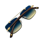 Carter - Rimless Sunglass - Fashion - Unisex - Wooden Style.