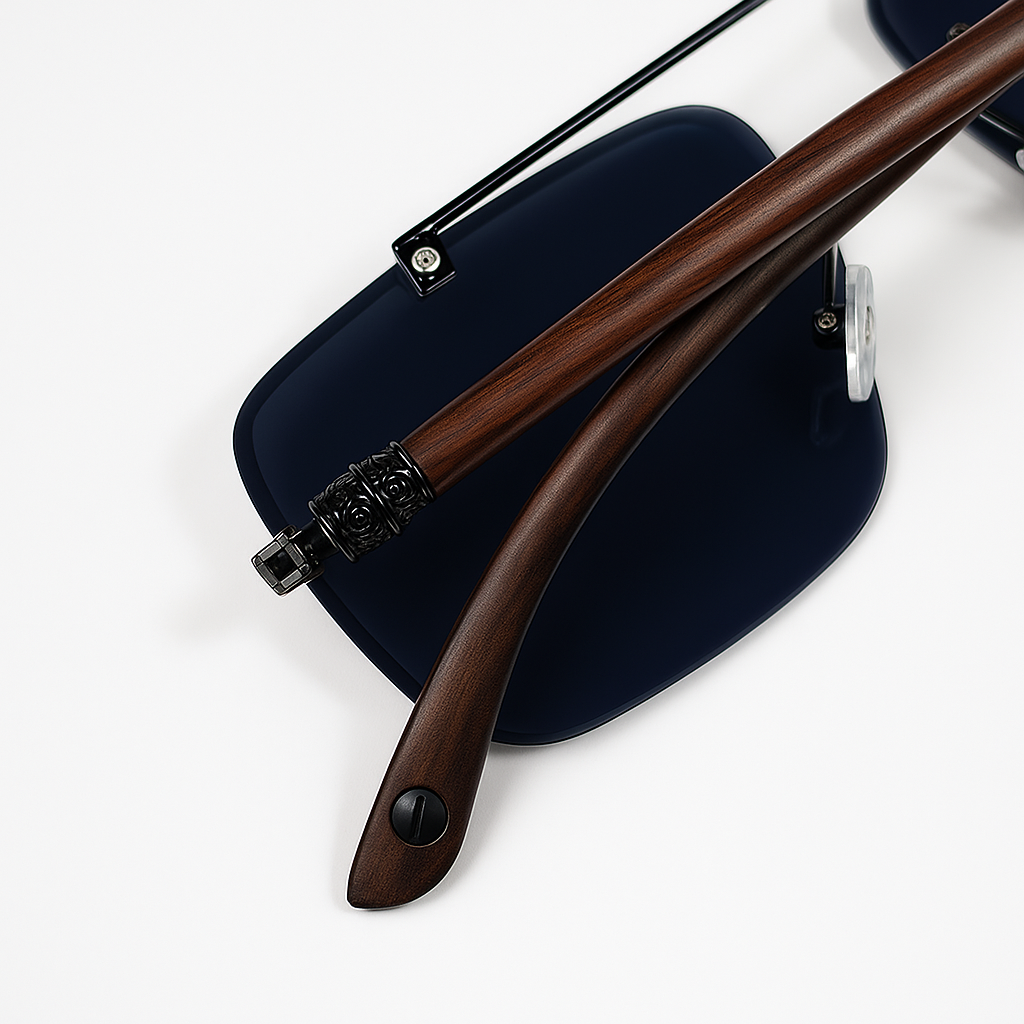 Cartier - Rimless Sunglass- Black - Fashion - Unisex - Wooden Style - UV Protected.