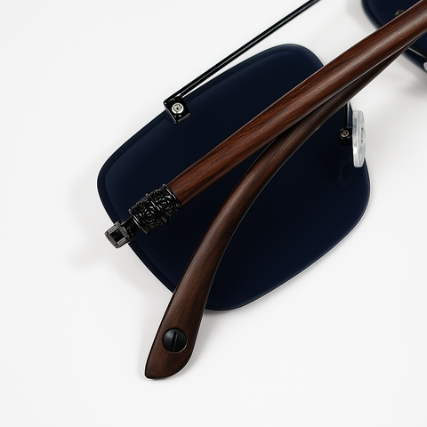 Cartier - Rimless Sunglass- Black - Fashion - Unisex - Wooden Style - UV Protected.