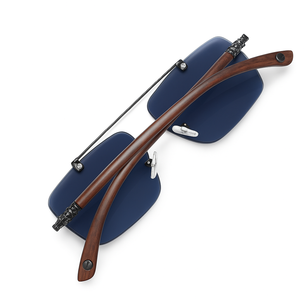 Cartier - Rimless Sunglass- Black - Fashion - Unisex - Wooden Style - UV Protected.