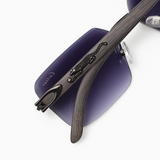 Carter - Rimless Sunglass - Fashion - Unisex - Wooden Style - UV Protected.