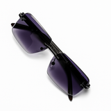 Carter - Rimless Sunglass - Fashion - Unisex - Wooden Style - UV Protected.