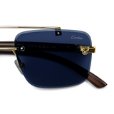 Carter - Rimless Sunglass - Fashion - Unisex - Wooden Style - UV Protected.