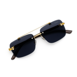 Carter - Rimless Sunglass - Fashion - Unisex - Wooden Style - UV Protected.