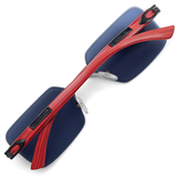 Carter - Rimless Sunglass - Fashion - Unisex - Wooden Style - UV Protected.