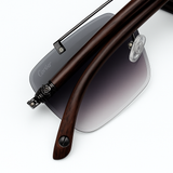 Carter - Rimless Sunglass - Fashion - Unisex - Wooden Style - UV Protected.