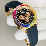 RLX Rainbow Oyester Crystal – Gold Finish | Date | Warranty