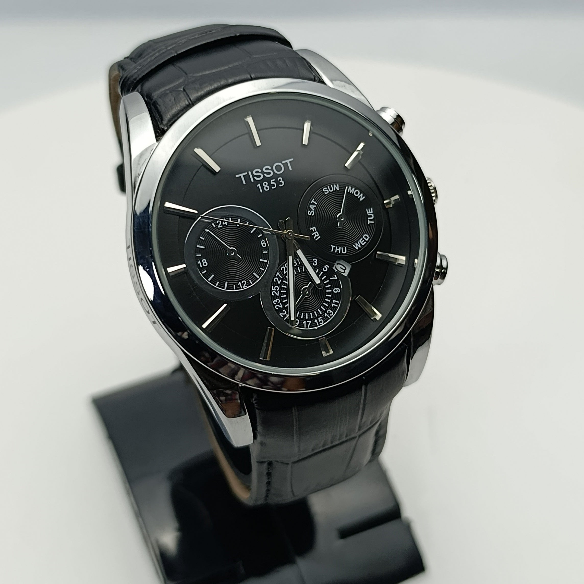 TISSOT Inspired - Date Only - Black Silver