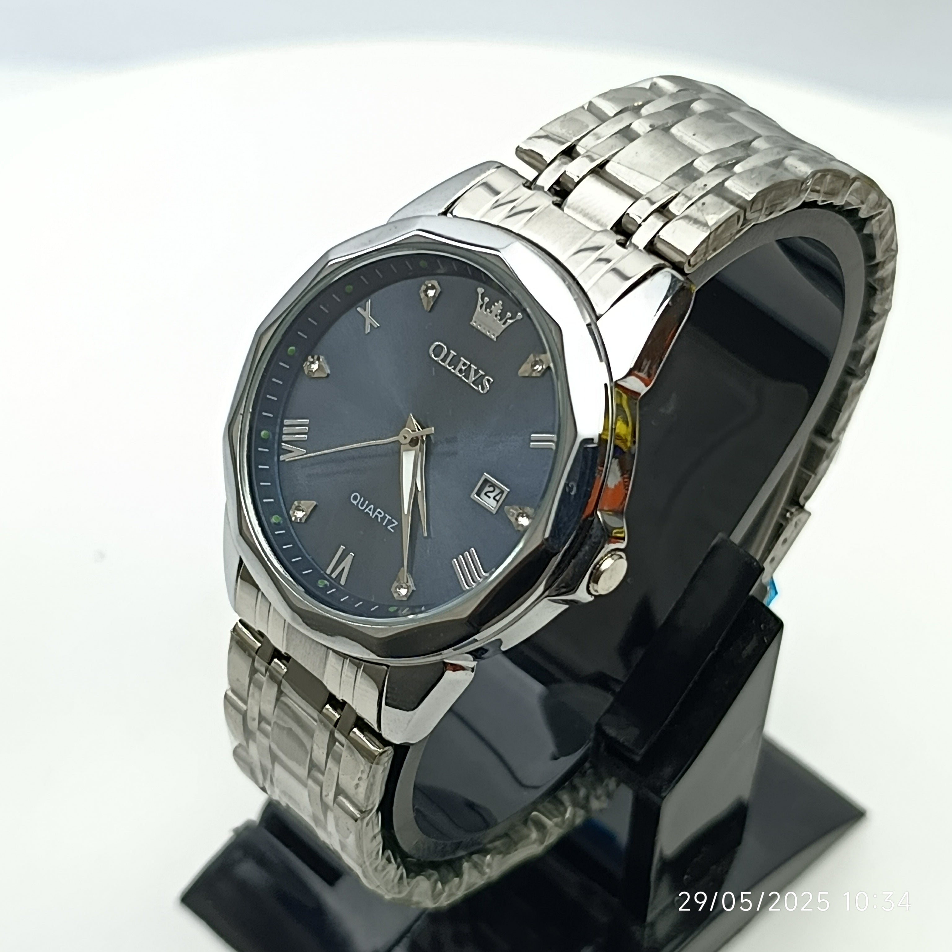 OLEVS Original 5815-G | Diamond-Cut Glass | Date | Year Warranty