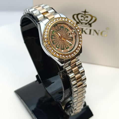 Proking Original 8416L Ladies Luxury Crystal Watch – Date (Golden)