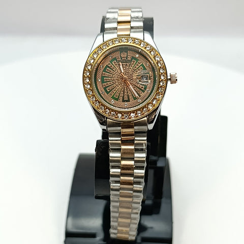 Proking Original 8416L Ladies Luxury Crystal Watch – Date (Golden)