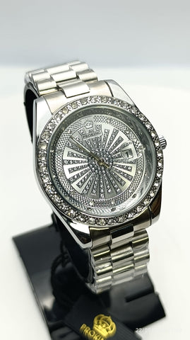 PRO-KING Original 8416G Men’s Crystal Watch – Full Stone Dial | Date
