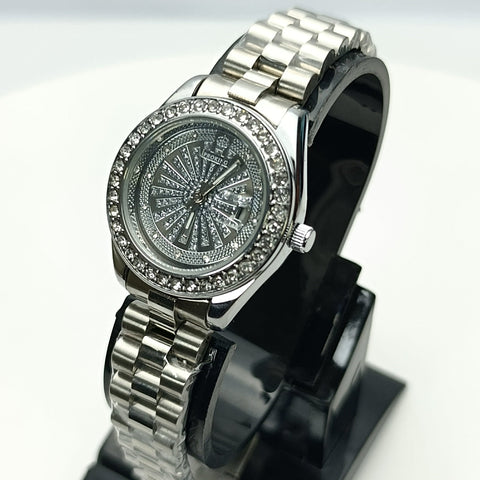 Proking Original 8416L Ladies Luxury Crystal Watch – Date (Grey)