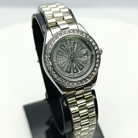 Proking Original 8416L Ladies Luxury Crystal Watch – Date (Grey)