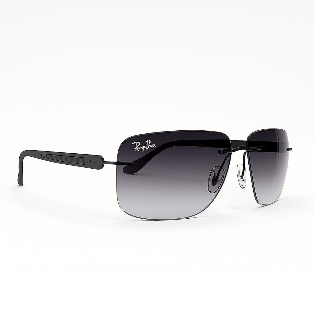 R.Bin Grey - Rimless Sunglass - Daily Wear - Fiber Sticks- Flexible- UV Protected.