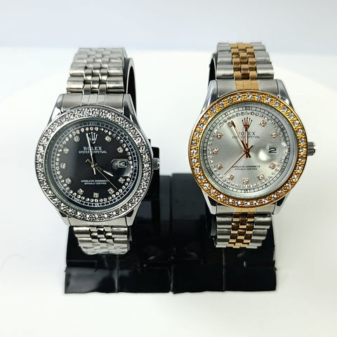 Luxury Stone Bezel Men’s Watch – Date - 6 Months Warranty