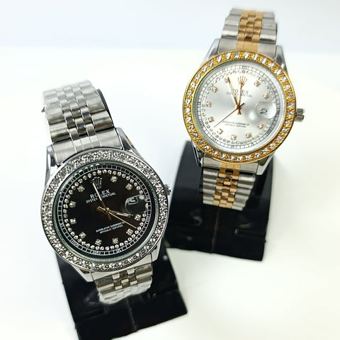 Luxury Stone Bezel Men’s Watch – Date - 6 Months Warranty