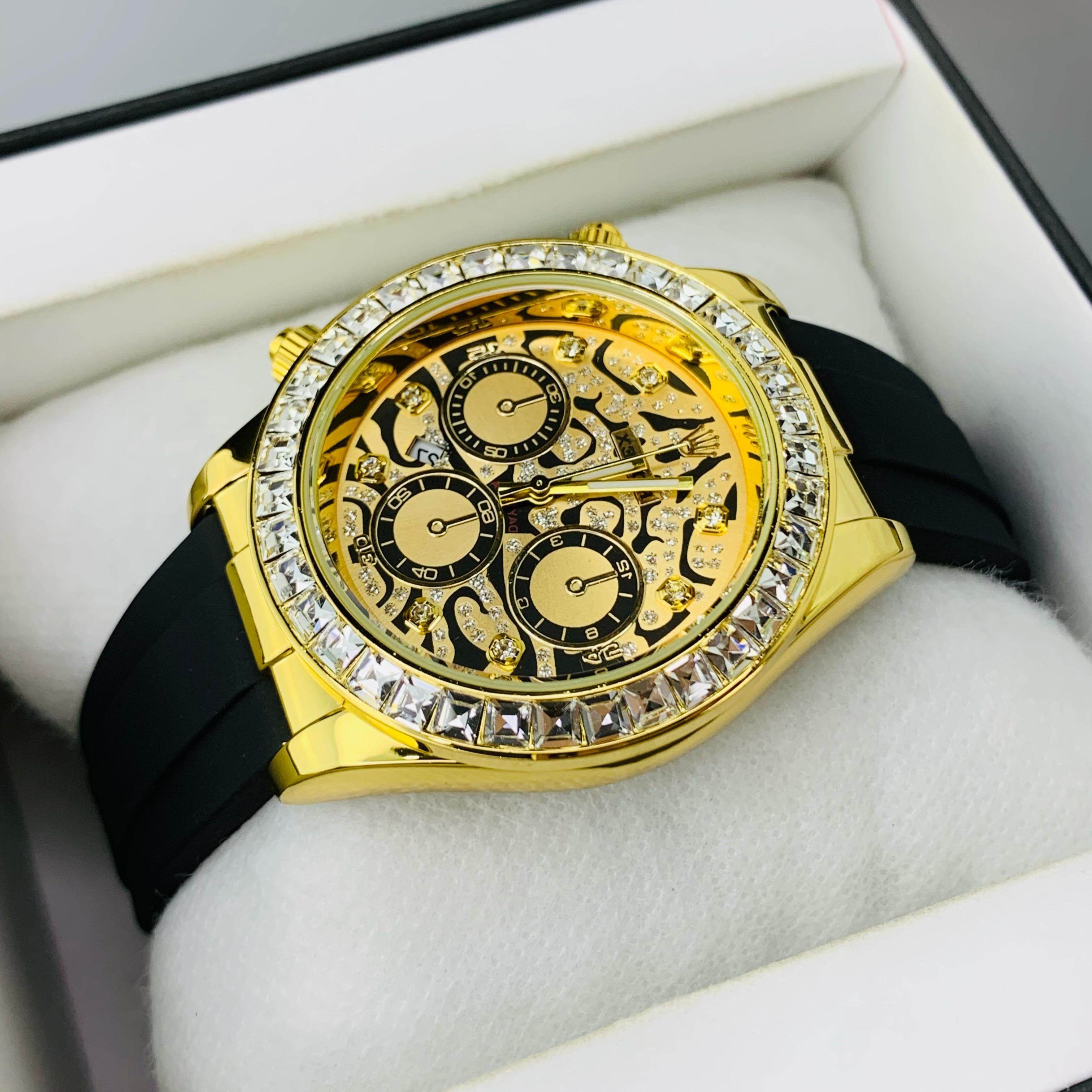 RLX Tiger Crystal – Gold Finish | Date | Warranty