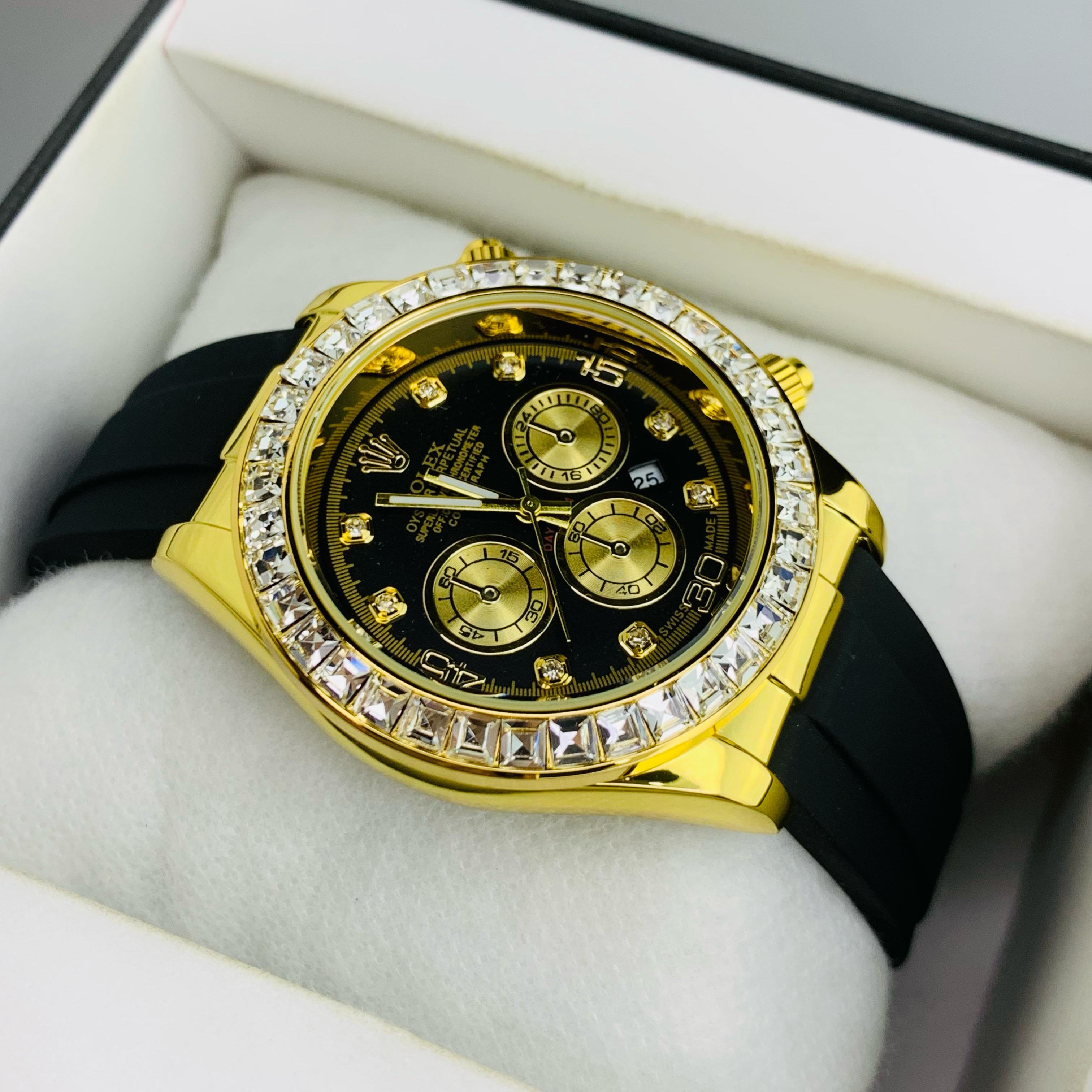 RLX Oyester Crystal – Gold Finish | Date | Warranty
