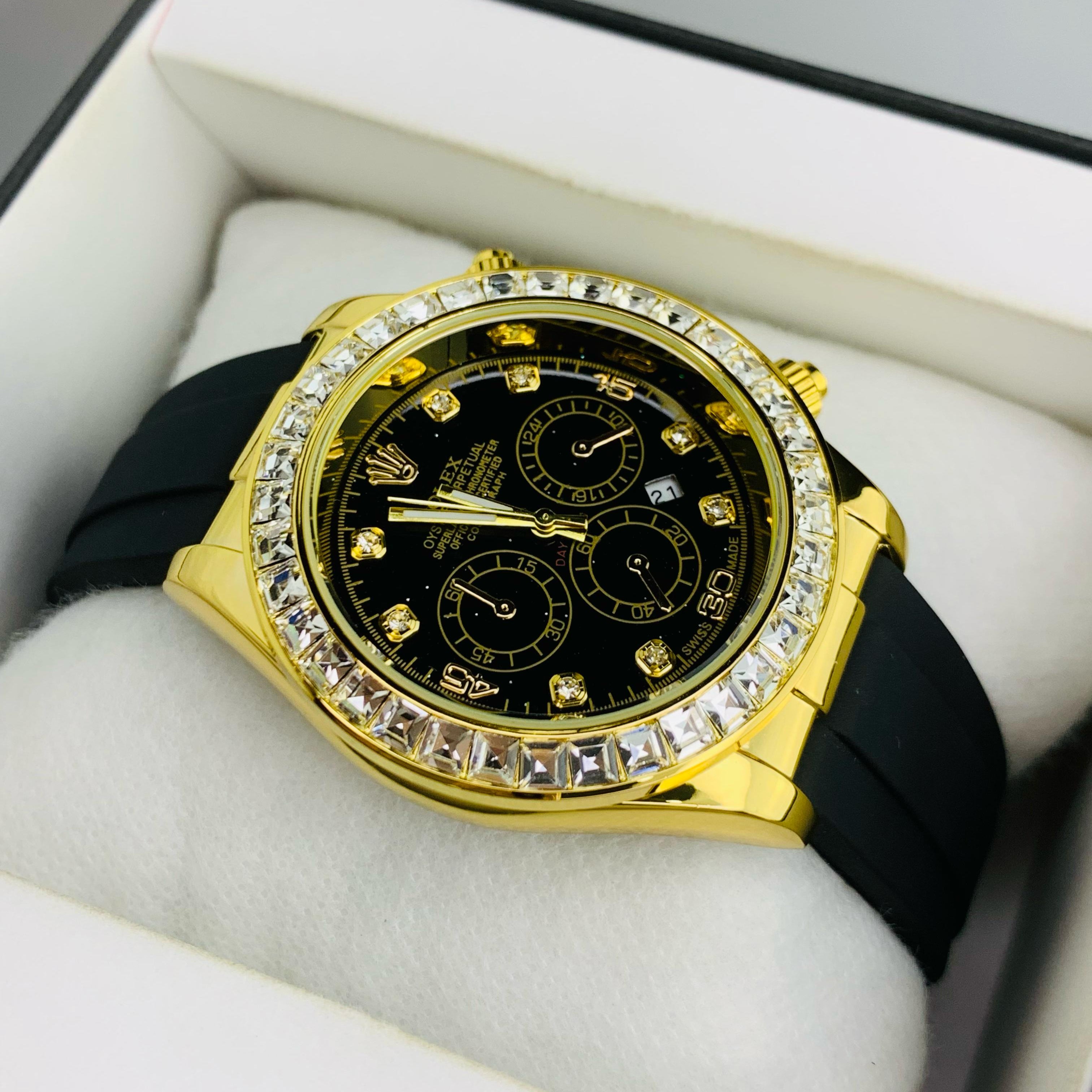 RLX Oyester Crystal – Gold Finish | Date | Warranty