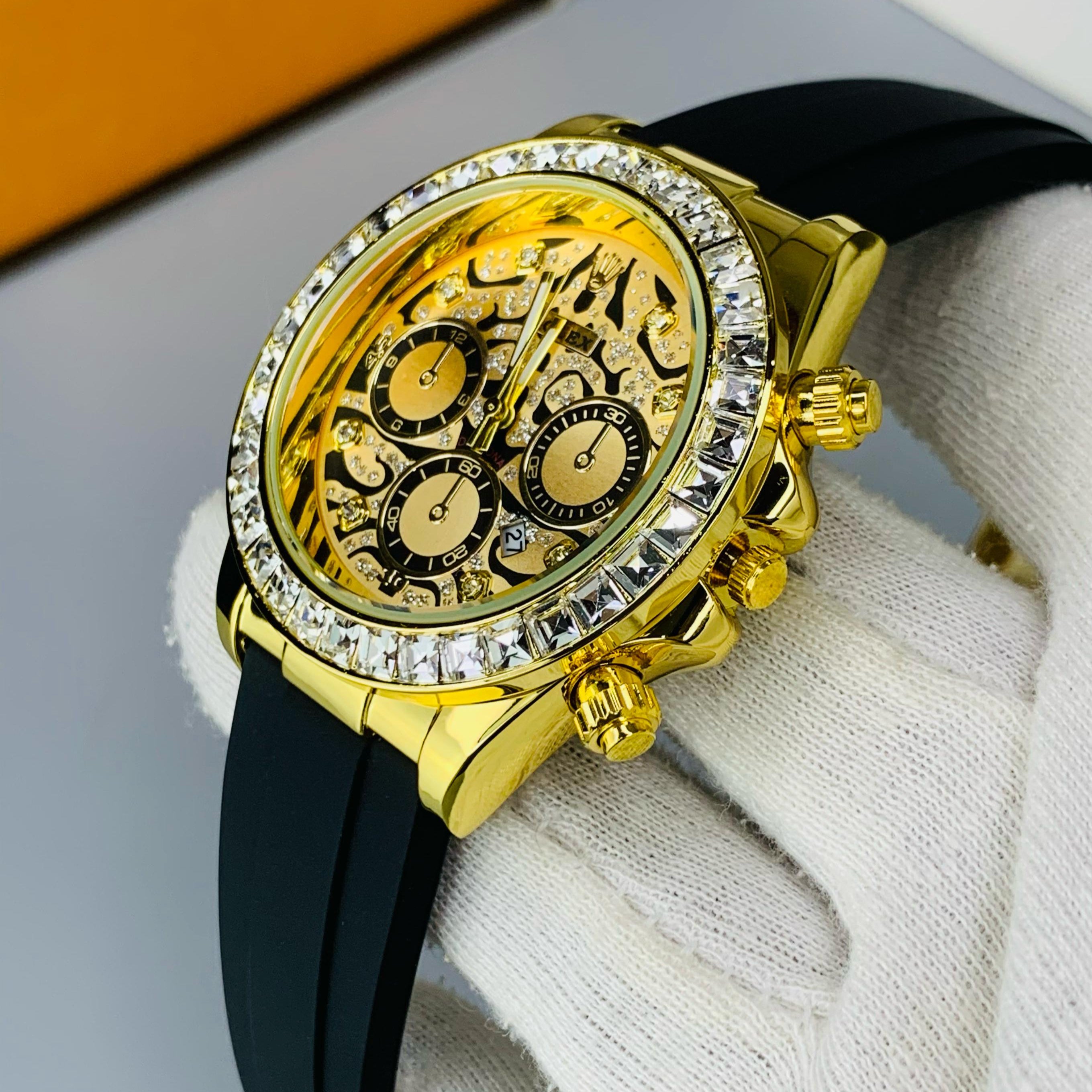 RLX Tiger Crystal – Gold Finish | Date | Warranty
