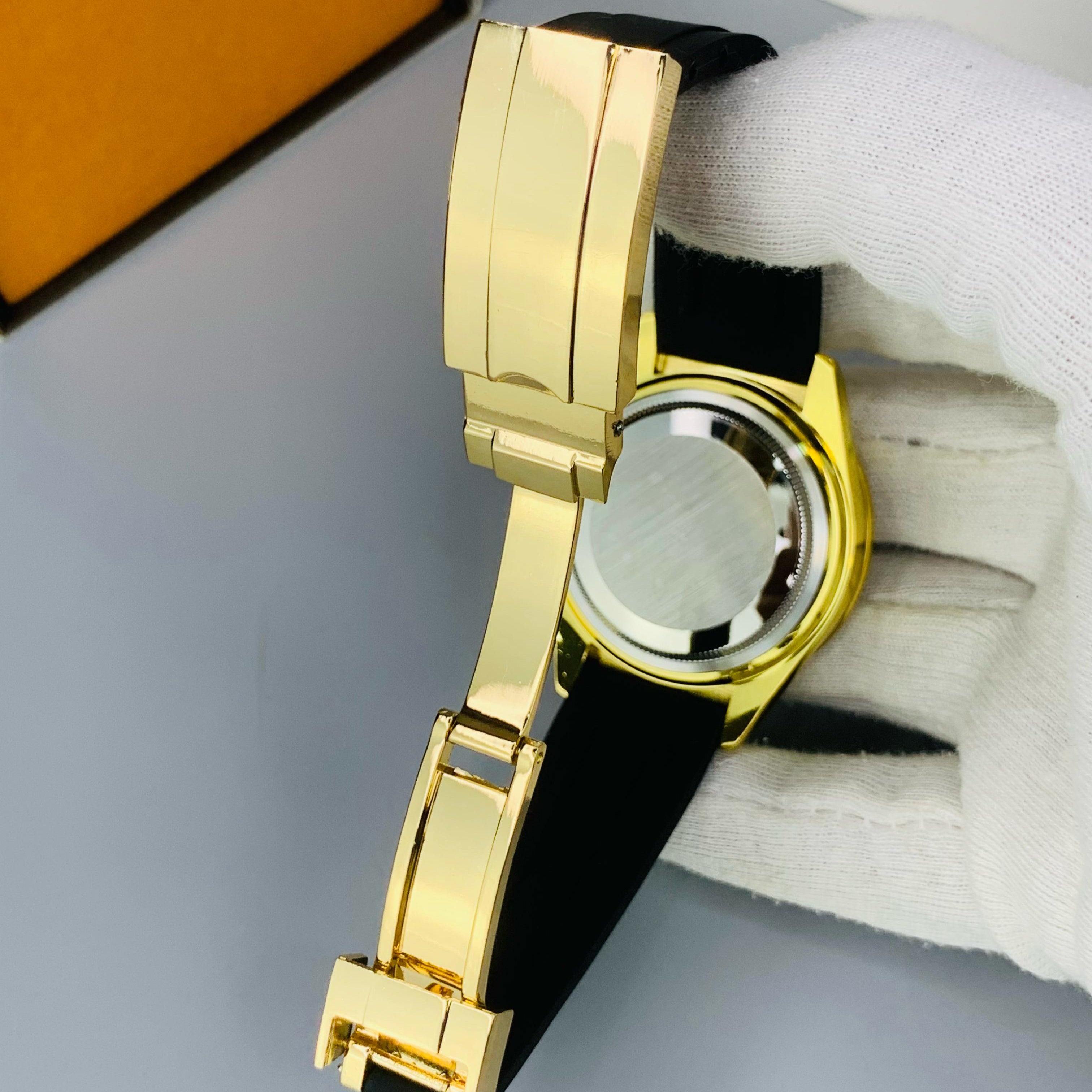RLX Oyester Crystal – Gold Finish | Date | Warranty