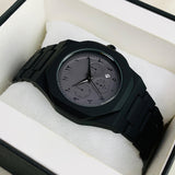 Arabic Aura Metal Heavyweight Matte Black Watch | Date Function | Butterfly Lock