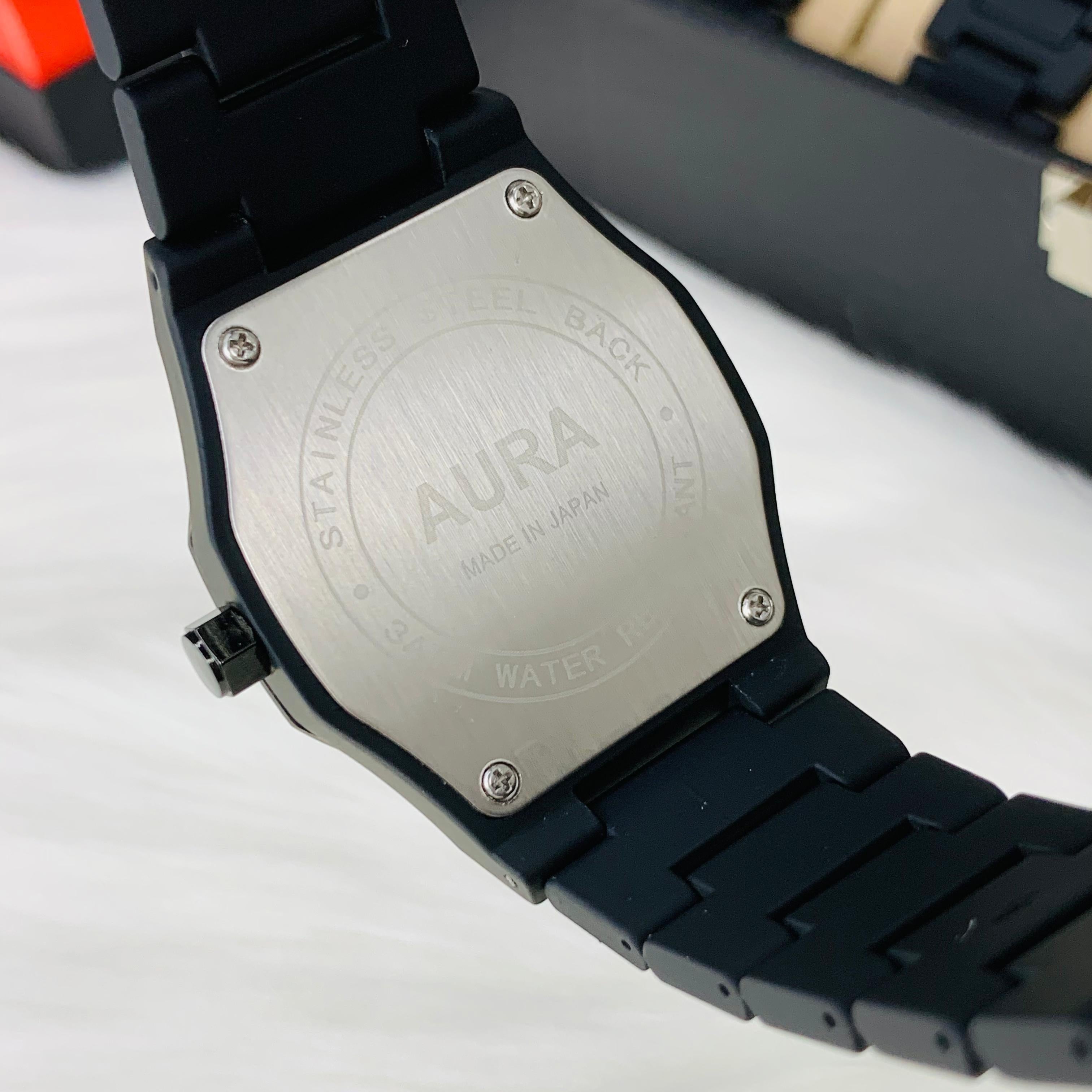 Arabic Aura Metal Heavyweight Matte Black Watch | Date Function | Butterfly Lock